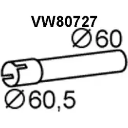 Выхлопная труба глушителя VENEPORTE SMZNA7 2712537 VW80727 V3 9A4S изображение 0