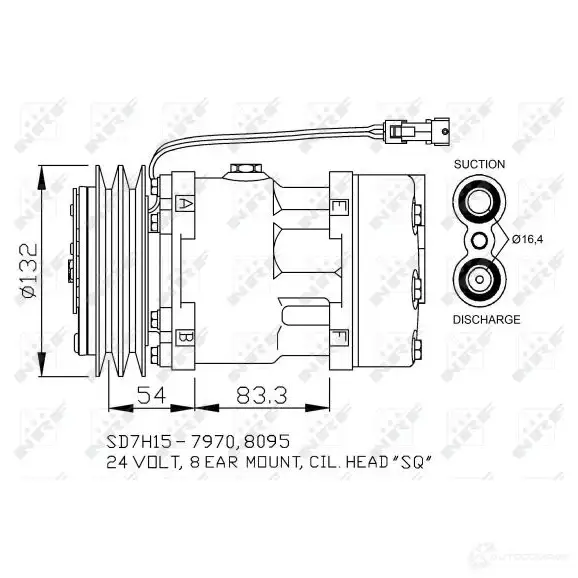 Компрессор кондиционера NRF 32730 1786690 6 OIPJ 8718042121714 изображение 2