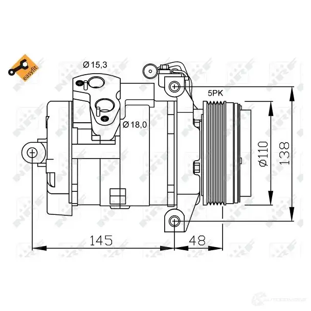 Компрессор кондиционера NRF 1786313 32368 8718042055170 ADJS3 T изображение 1