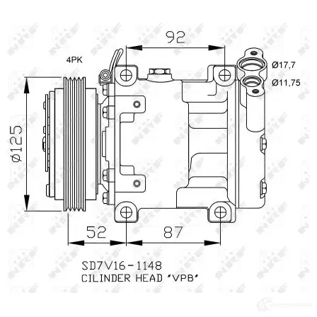 Компрессор кондиционера NRF 32743 MU0 R11 8718042126030 1786713 - Изображение 1