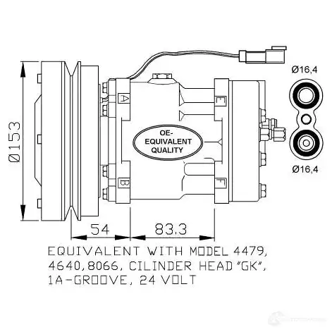 Компрессор кондиционера NRF 32879 8718042180995 PN TZ4 1786890 - Изображение 1