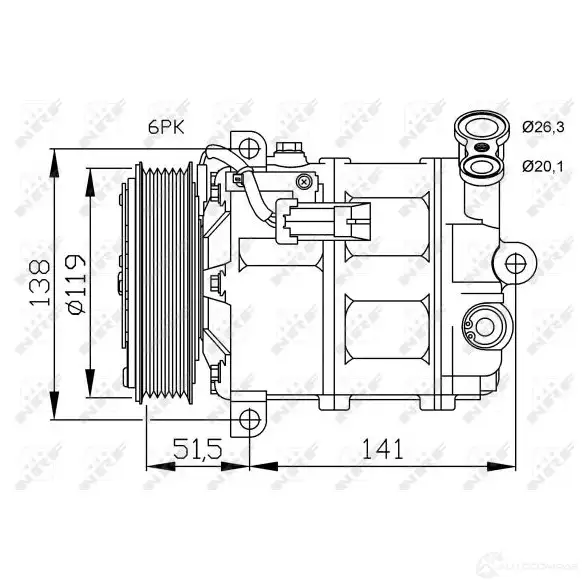 Компрессор кондиционера NRF 1786447 32499G 4HCSN 16 8718042135087 изображение 0