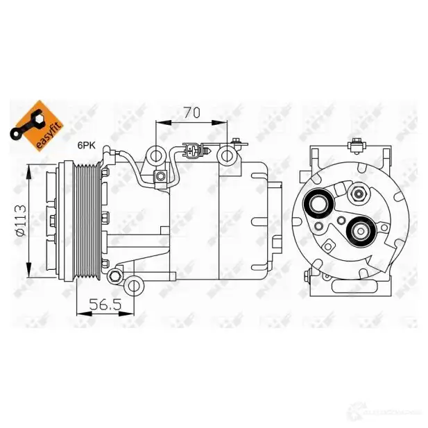 Компрессор кондиционера NRF 32722 1786678 7 RPQM 8718042119513 изображение 1