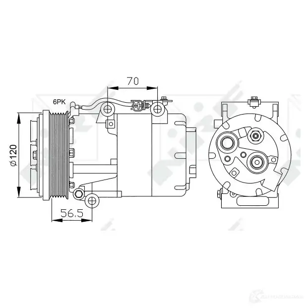 Компрессор кондиционера NRF 4 5YZBE 1786251 32250 8718042016928 изображение 0