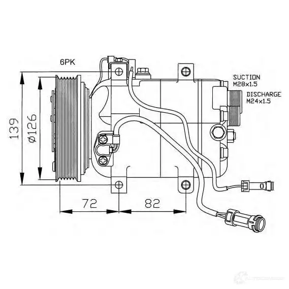 Компрессор кондиционера NRF 32050 8718042015198 TRV3W Y 1423373312 изображение 0