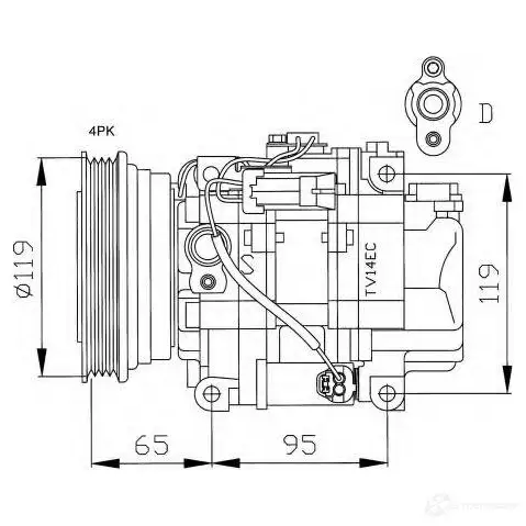 Компрессор кондиционера NRF 8718042016317 H4 KSXXI 1423373316 32182 - Изображение 1