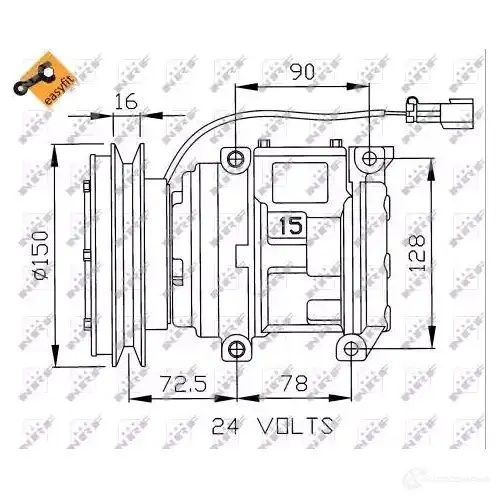 Компрессор кондиционера NRF BN F4QK6 32243 1786241 8718042016850 - Изображение 1