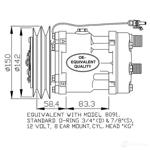 Компрессор кондиционера NRF 32767 KIONK F6 8718042180919 1786750 - Изображение 1