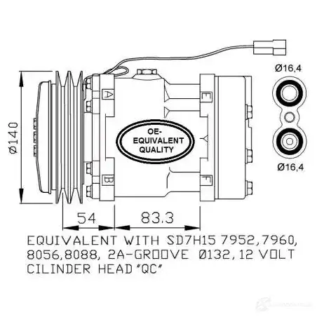 Компрессор кондиционера NRF 1786282 6VECZ 33 8718042017130 32274 изображение 0