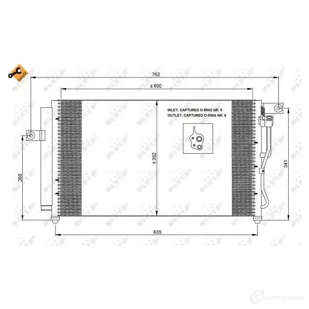 Радиатор кондиционера NRF 4CQ6 9N 8718042021175 35221 1787552 изображение 2