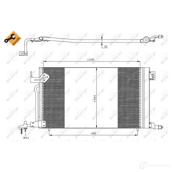 Радиатор кондиционера NRF H0N 8M 350224 8718042175823 1787471 изображение 2