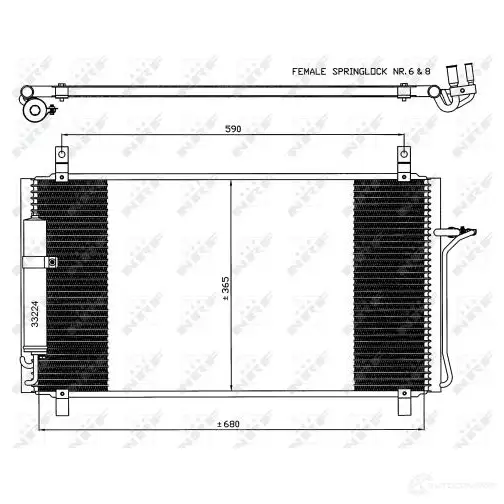 Радиатор кондиционера NRF XKJ 0H1 35624 1787847 8718042025067 изображение 0