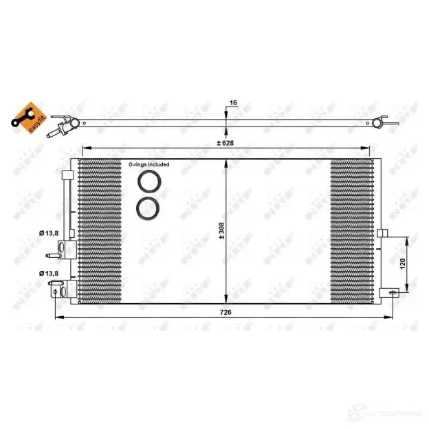 Радиатор кондиционера NRF I8 6FZD 8718042087713 1788002 35885 - Изображение 1