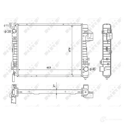 Радиатор охлаждения двигателя NRF 53712 8718042071347 02YOM H9 1790921 изображение 0