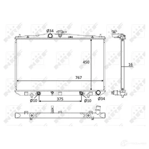Радиатор охлаждения двигателя NRF OLY1 Z 8718042166371 58610 1792003