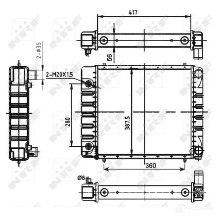 Радиатор охлаждения двигателя NRF 53149 8718042123480 1790390 431S L - Изображение 1