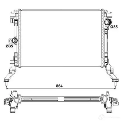 Радиатор охлаждения двигателя NRF 53026 1790275 PA WC8 8718042101648 - Изображение 1