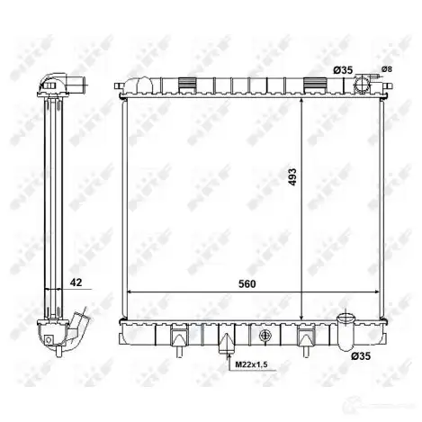 Радиатор охлаждения двигателя NRF U 5RGC 1791919 58445 8718042161536 изображение 3
