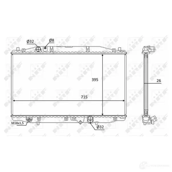 Радиатор охлаждения двигателя NRF 58452 1791925 8718042164452 YTJ4 YK