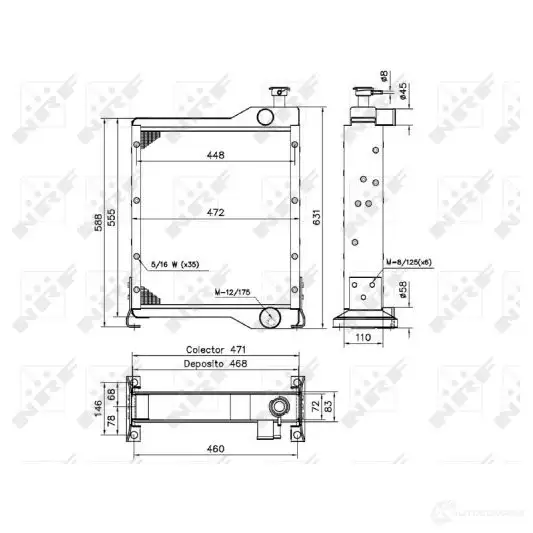 Радиатор, охлаждение двигателя NRF 52255 1790188 8718042034618 N 01WS - Изображение 1