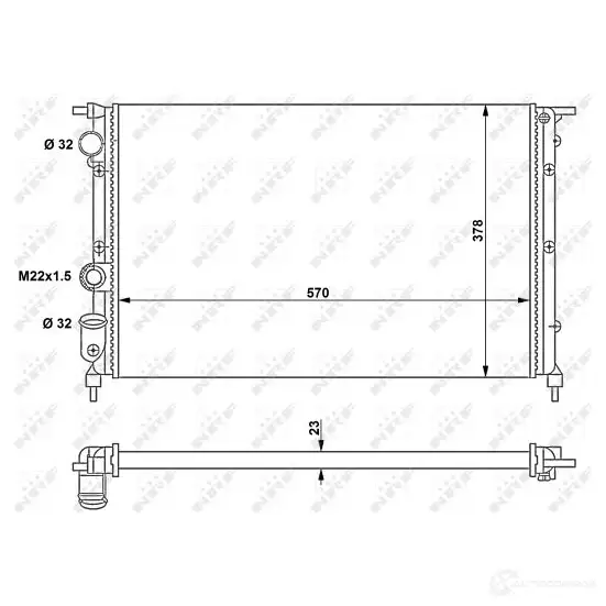 Радиатор охлаждения двигателя NRF MJS KLKW 58852 1792086 8718042043399