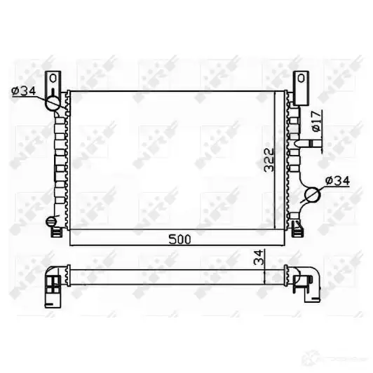 Радиатор охлаждения двигателя NRF 8718042045263 J617 G 1789678 506224 изображение 0
