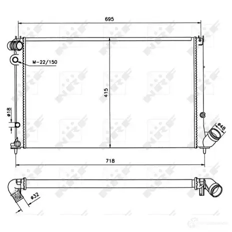Радиатор охлаждения двигателя NRF 8718042039965 MDSB9 RL 58020 1791605 - Изображение 1