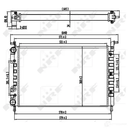 Радиатор охлаждения двигателя NRF KPQAP X 1791725 8718042041289 58219
