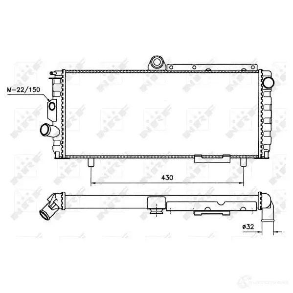Радиатор охлаждения двигателя NRF 58701 F5ST T2K 1792035 8718042042583