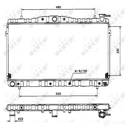 Радиатор охлаждения двигателя NRF 8718042037404 53504 R7I1 7 1790720 изображение 3