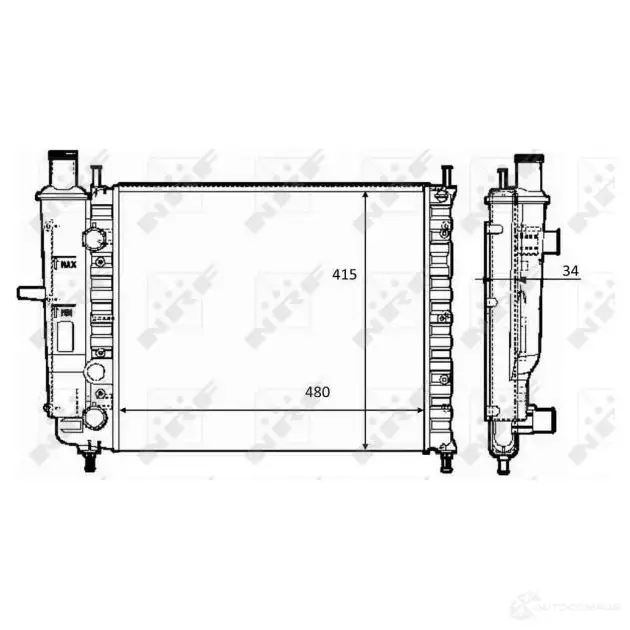 Радиатор охлаждения двигателя NRF EBW AW 59123 1792192 8718042172471