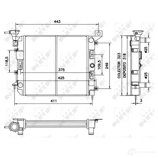 Радиатор охлаждения двигателя NRF 52039 1790052 UUPYB C7 8718042033055 - Изображение 1