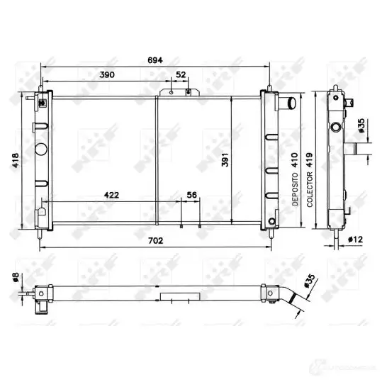 Радиатор охлаждения двигателя NRF 8718042033130 SJR KWT 52053 1790059 изображение 1