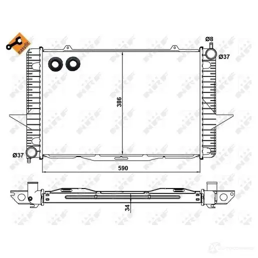 Радиатор охлаждения двигателя NRF 1791823 58342 XH P2ZF 8718042087812 изображение 0