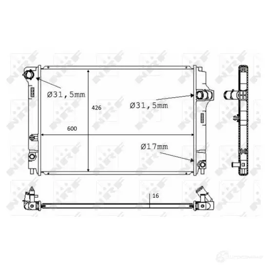 Радиатор охлаждения двигателя NRF 8718042161512 5 VWO3SZ 1791860 58382