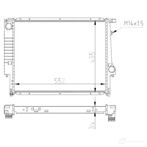 Радиатор охлаждения двигателя NRF 1790058 52052 FECYU DD 8718042033123