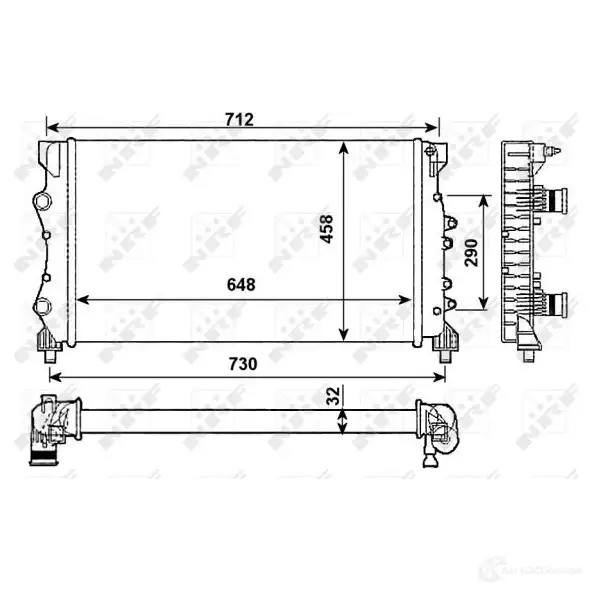 Радиатор охлаждения двигателя NRF K TOND 8718042097897 1791189 53990 - Изображение 1