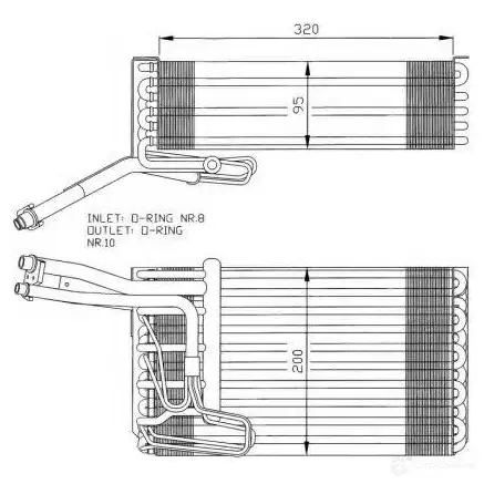 Испаритель кондиционера NRF 1423373364 36061 EY9 D87 8718042026347