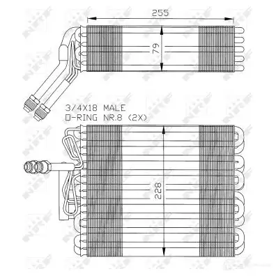 Испаритель кондиционера, радиатор печки NRF 1788116 J9 L0X 8718042025999 36024 - Изображение 1