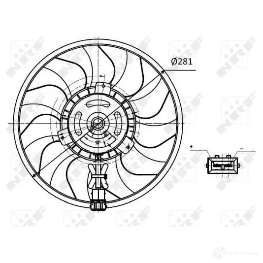 Вентилятор радиатора NRF 1788595 47418 8718042112071 XI39U I2 изображение 1