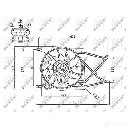 Вентилятор радиатора NRF 8718042184115 D0 MQ62X 1788894 47749 изображение 0