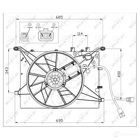Вентилятор радиатора NRF 47531 OE33GW 1 1788703 8718042121073 - Изображение 1