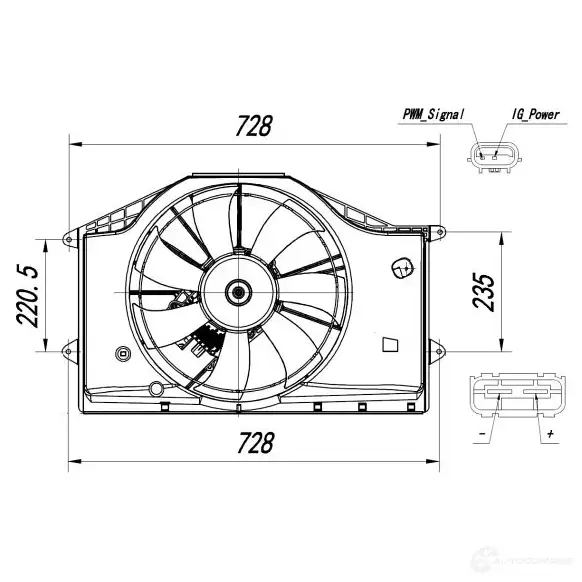 Вентилятор радиатора NRF 03 0V88 1424814767 47865 8718042303608 изображение 6