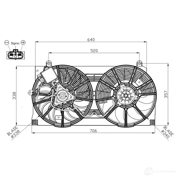 Вентилятор радиатора NRF 03 0V88 1424814767 47865 8718042303608 изображение 7