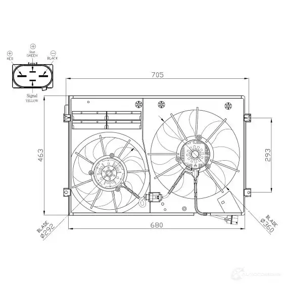 Вентилятор радиатора NRF 03 0V88 1424814767 47865 8718042303608 изображение 8