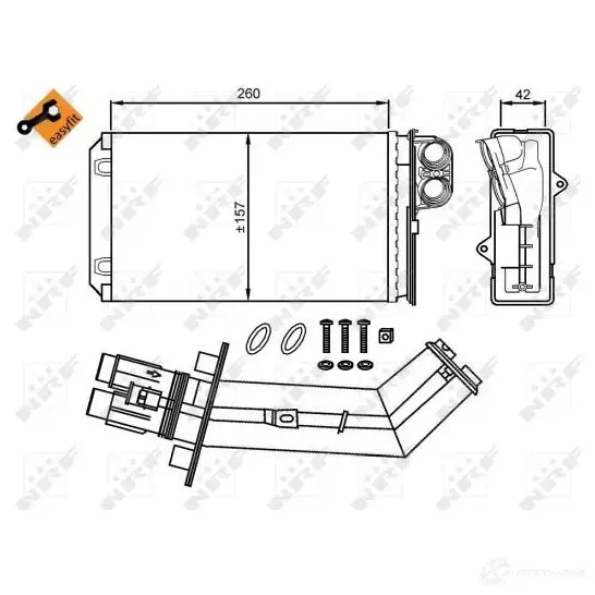 Радиатор печки, теплообменник NRF 54280 1791295 8718042122285 XV IJBPC изображение 5