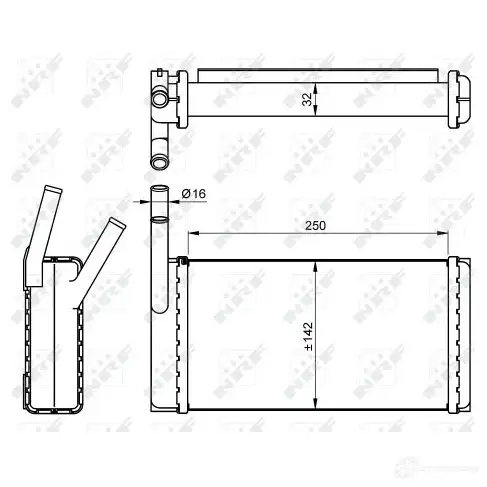Радиатор печки, теплообменник NRF 8718042115058 54265 WT5Q K 1791280 изображение 2