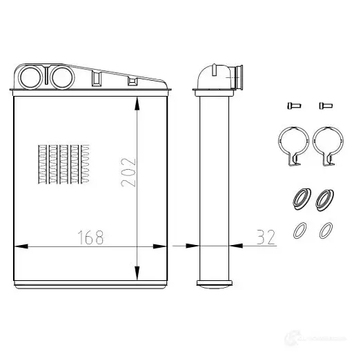 Радиатор печки, теплообменник NRF 54410 YUC A82 1437657700 изображение 4