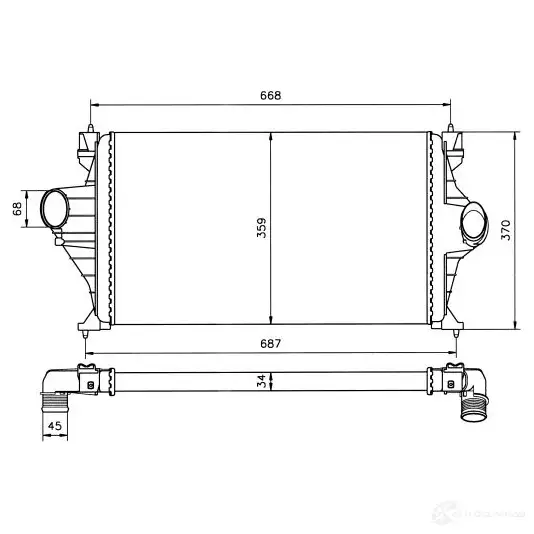 Интеркулер NRF 30802 8718042013293 Z3T 2S 1785641 - Изображение 1