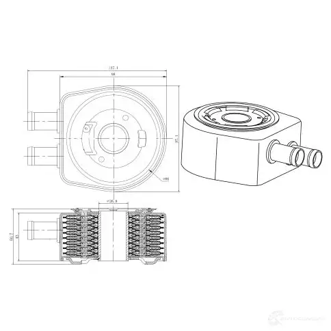 Масляный радиатор двигателя NRF 1437659199 31834 GLQ4 6 изображение 0
